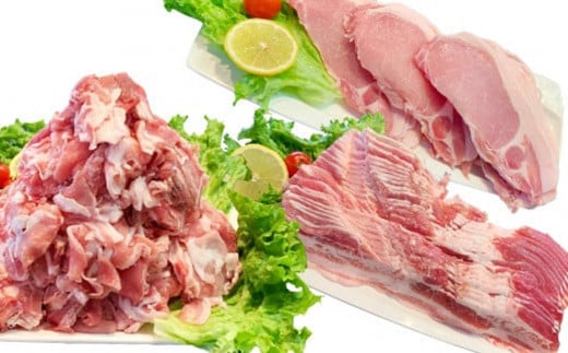 国産豚肉お楽しみ3種セット4kg（250g×16パック/小分け真空包装）【下妻工場直送】【豚肉 セット こま切れ ロース バラ 豚バラ 肉 豚こま切れ 小分け パック 便利 マルリン】