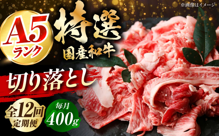
            【全12回定期便】国産和牛切落し 400ｇ 冷凍 肉 お肉 牛肉 和牛 黒毛和牛 国産 国産牛 牛バラ バラ肉 バラ肉 切り落とし すき焼き すきやき カレー 肉じゃが 牛丼 大阪府高槻市/株式会社ミートモリタ屋 [AOAI048]
          