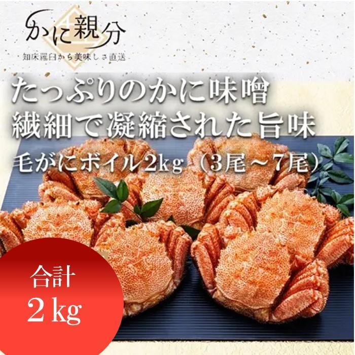 【ふるさと納税】冷凍ボイル毛ガニ　2kg(3-7尾) | 蟹 魚介類 水産 食品 人気 おすすめ 送料無料