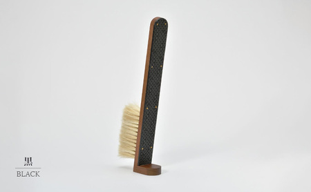 STAND BRUSH ／ 印伝・黒　紫　赤 ブラシ 卓上ブラシ 洋服ブラシ 馬毛 工芸品 日本製 墨田区 東京 紫