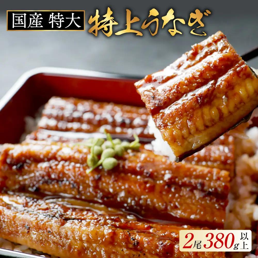 （6月発送）国産　特大　特上うなぎ 2尾 合計 380g 以上