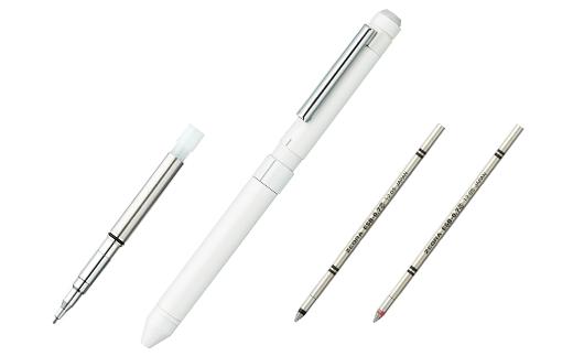 ゼブラ「シャーボX」ST3（カラー：ホワイト）3色回転式ボールペン＋替え芯
