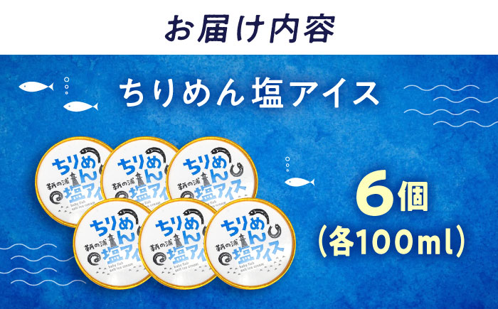 スイーツ 【冷凍】 鞆の浦限定ご当地アイス 《ちりめん塩アイス》 100ml×6個 広島県福山市/鞆の浦けんちゃんのいりこ屋 アイスクリーム ちりめん バニラアイス デザート おやつ [BAFO002