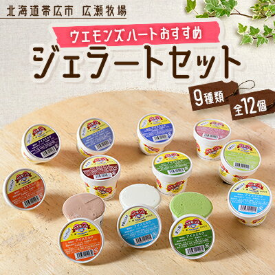 【ふるさと納税】ウエモンズハートおすすめ　ジェラートセット(9種類 全12個)【配送不可地域：離島】【1205880】