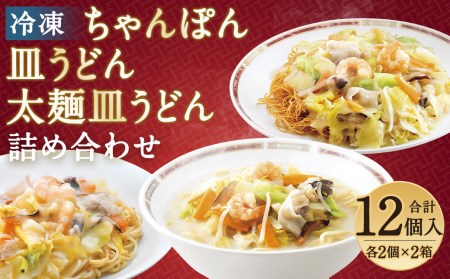 冷凍ちゃんぽん・皿うどん・冷凍太麺皿うどん 詰合せ 各2個×3種類×2箱 計12個