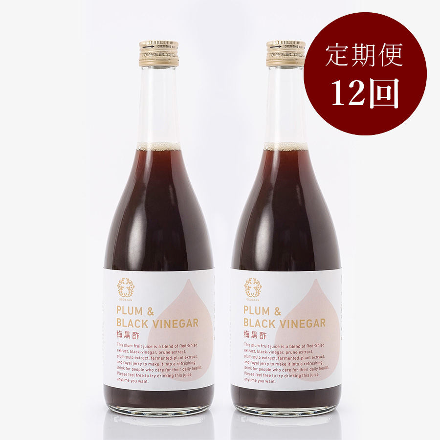 (12か月定期便)梅黒酢 710ml×2本