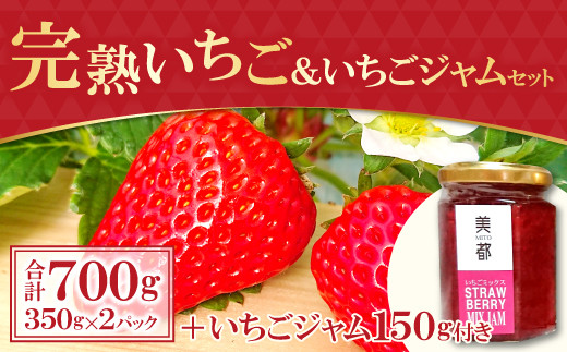 A-329 【農家直送！】完熟いちご（350g×2パック）・いちごジャムセット（150g）