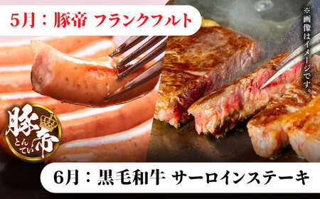 【先行予約】【6回定期便】肉と果物 定期便 熊本のうまかもん [ZZZ004]  フルーツ定期便 果物 くだもの 果物定期便 くまもと黒毛和牛 九州 和牛 ステーキ 切り落とし フルーツ お肉