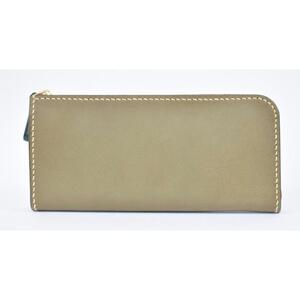 栃木レザー使用｜滑らか本革Lジップ長財布｜Lzip wallet 01｜オリーブ｜minca（全6色）