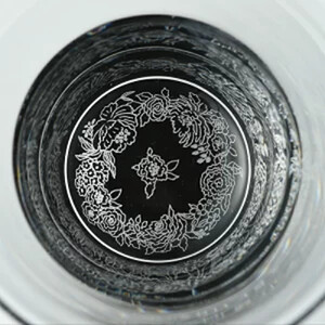 みよし漆器本舗 紀州塗り ぬりもん de Verre フリーグラス 銀 蒔絵 ボタニカル 210ml