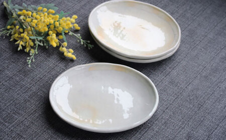 【瀬戸焼】 「舞陶館」　粉引 多用皿３枚セット【松本陶器株式会社】/ 皿 食器 / 瀬戸市[BBDX002]