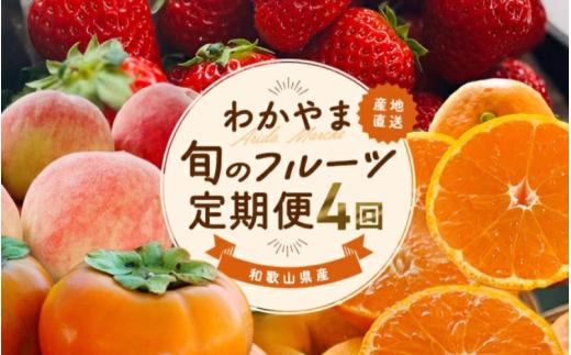 わかやま 旬の フルーツ 定期便 【L】全4回  ※北海道・沖縄・離島への配送不可 （配送日時指定不可）/ 有田みかん まりひめ いちご 桃 柿【ard-tkb911】