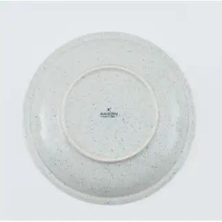 有田焼 リムプレート 23cm 呉須散【まるぶん】食器 器 うつわ プレート 皿 深皿 パスタ皿 カレー皿 染付 呉須 スタイリッシュ おしゃれ 美しい aw136