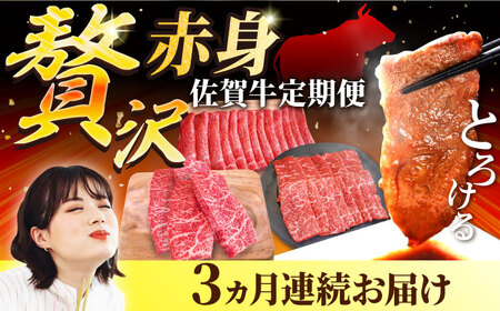 【3回定期便】贅沢！佐賀牛赤身 定期便 / 赤身 赤身 赤身 赤身 赤身[IAH083]