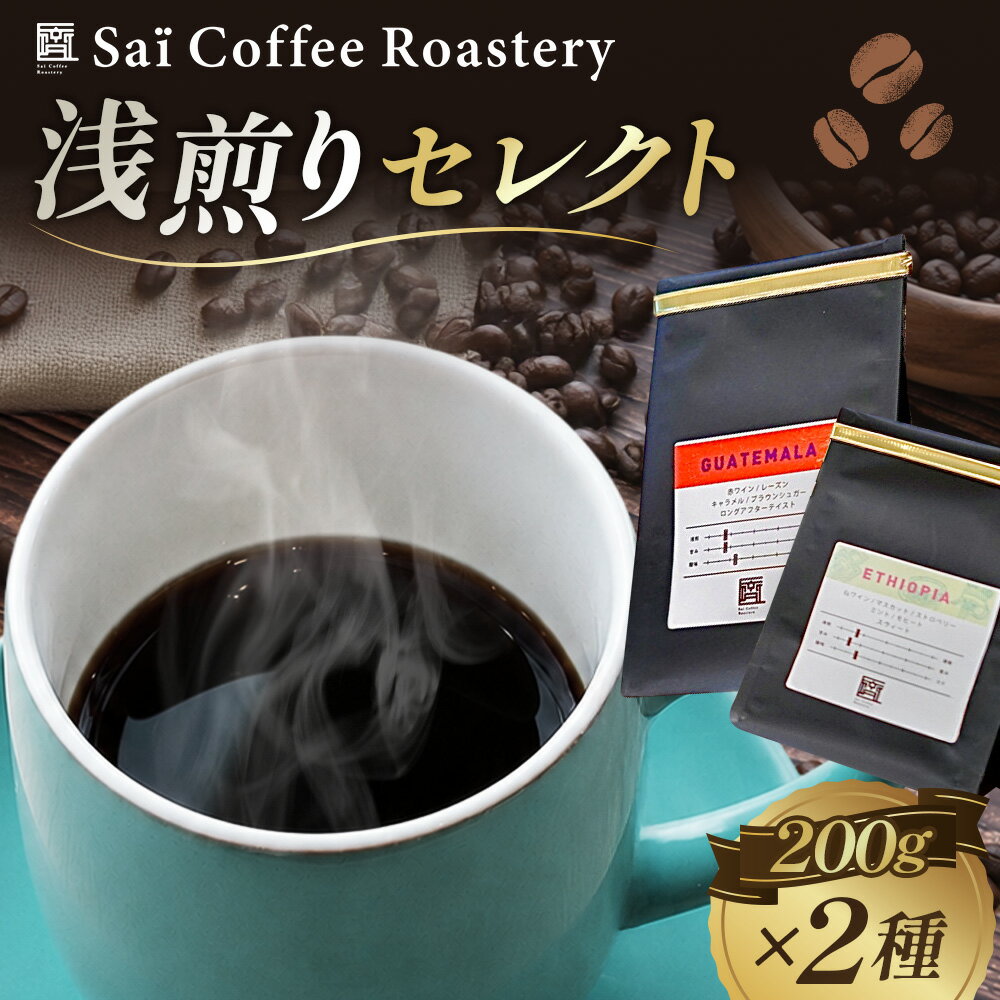 【ふるさと納税】 コーヒー豆　200g×2種類　浅煎りセレクト ／ 珈琲 飲み物 スペシャルティコーヒー 飲み比べ 詰め合わせ コーヒー豆 深煎り セット 香り 豆 コク すっきり 自宅 カフェタイム お取り寄せ 下松 ご当地コーヒー 焙煎 送料無料 山口県 No.144