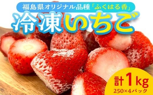 冷凍いちご 福島県オリジナル品種 「ふくはる香」 1kg（250g×4） いちご イチゴ 苺 福島県 鏡石町 鏡石農遊園 F6Q-299