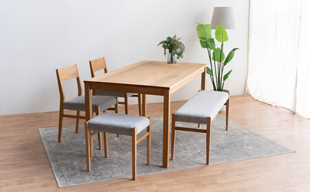 DT01 DC01 BC01 ST01 5点 ダイニングセット オーク アネルカグレー テーブル 椅子 ベンチ スツール