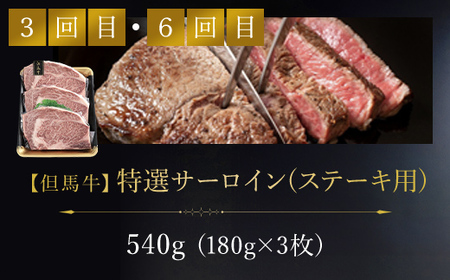 但馬牛プレミアム定期便【計６回】すき焼き・ステーキ・焼肉用（たれ・醤油付） AS1O1