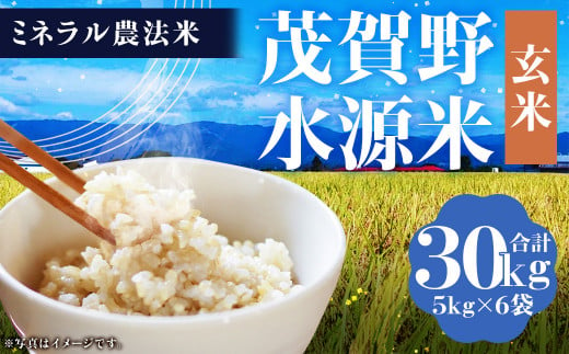 【令和6年産】ミネラル農法 茂賀野水源米【ヒノヒカリ 30kg】玄米 5kg×6袋【2024年11月上旬～2025年11月下旬発送予定】お米 米 こめ コメ お取り寄せ