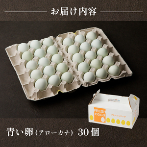 【山梨県産 卵】 たまご 青い卵 30個 ミシュラン 鶏卵 アローカナ 青玉 詰め合わせ 高級卵 濃厚鶏卵 新鮮 卵かけご飯 人気 美味しい