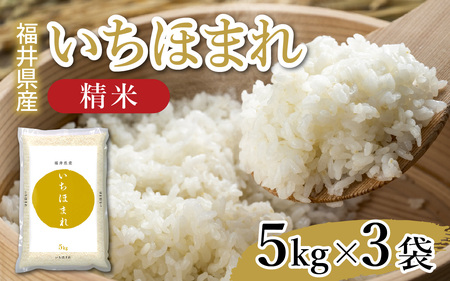 【令和7年産】福井が生んだブランド米「福井県産いちほまれ」【5kg 3袋 精米】 [D-014004] / 米 こめ お米 コメ ごはん ご飯 飯 送料無料 5kg 5キロ 15キロ 福井市 福井県