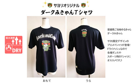 愛媛県 ゆるキャラ ダークみきゃん Tシャツ ドライメッシュ 男女兼用 （B．大人Mサイズ）