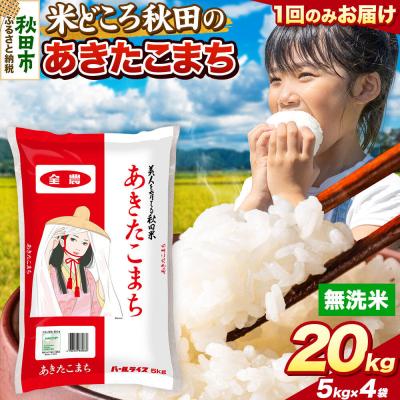 ふるさと納税 秋田市 あきたこまち【無洗米】秋田県産 20kg 5kg×4袋|15_zna-012001m