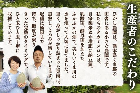 【2027年4月中旬〜発送】タカミ メロン (極み)大玉 2個 (計3.4kg〜4kg) 果物 フルーツ 貴味 メロン 001-0659