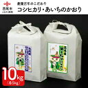 【ふるさと納税】令和6年産 西尾産お米10kg【こしひかり5kg、あいちのかおり5kg】K199-26 / 10キロ 国産米 国内産 日本産 愛知県産 白米 ご飯 食品 西尾市 コシヒカリ