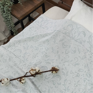 『軽やか』で洗濯しやすい綿100%タオルケット シングルサイズ（140×190cm）×ブルー１枚 5164-BL