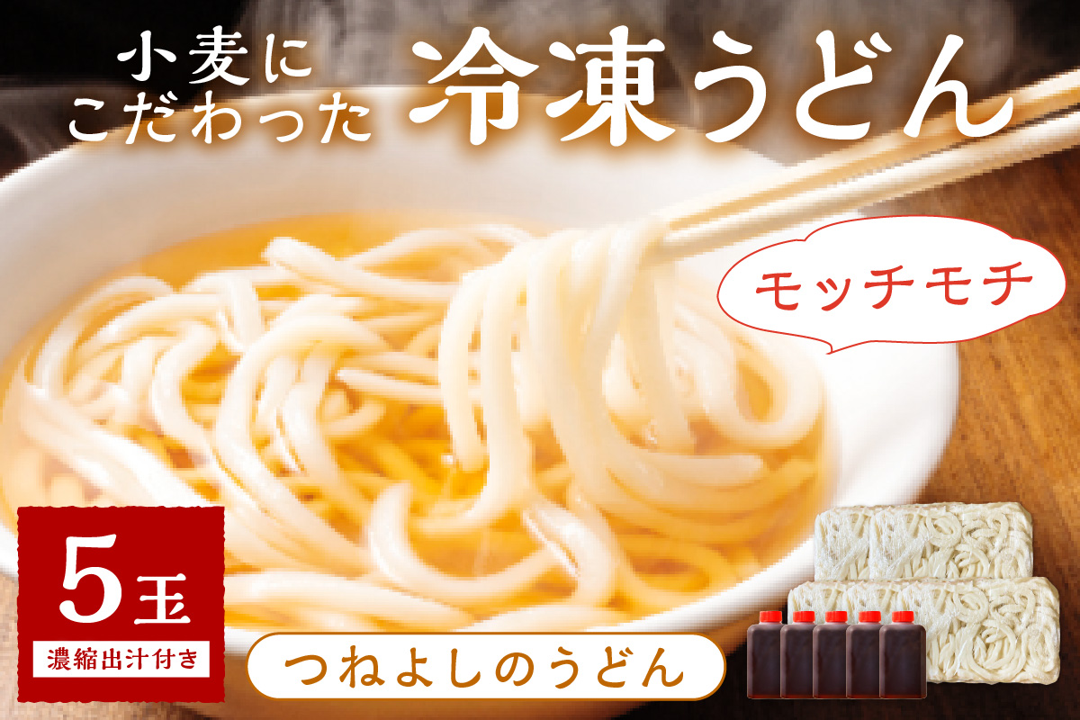 京丹後つねよしの冷凍うどん 5玉入り（5食分） 濃縮出汁付き　KI00028