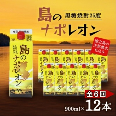 
                  ＜毎月定期便＞奄美黒糖焼酎 島のナポレオン 900ml 紙パック 12本セット全6回
                