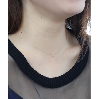 ふるさと納税 大津市 K10イエローゴールド 天然石ネックレス【5月誕生石エメラルド】上品な華奢見えサイズ 長さ40cm |  | 01