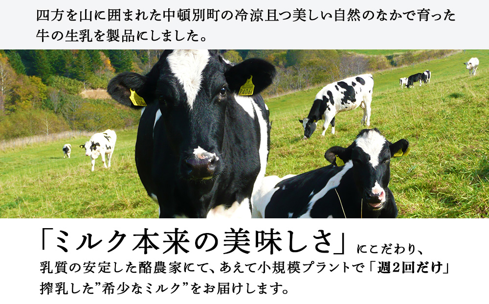 【定期便12ヶ月】なかとん牛乳 3本セット 200ml×2本 900ml×1本　成分無調整