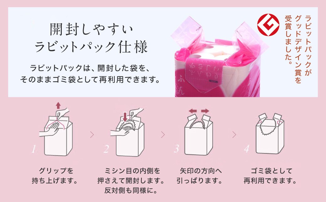 ふんわりやさしい長さ2倍巻き50ｍダブル12ロール×4パック 計48ロール