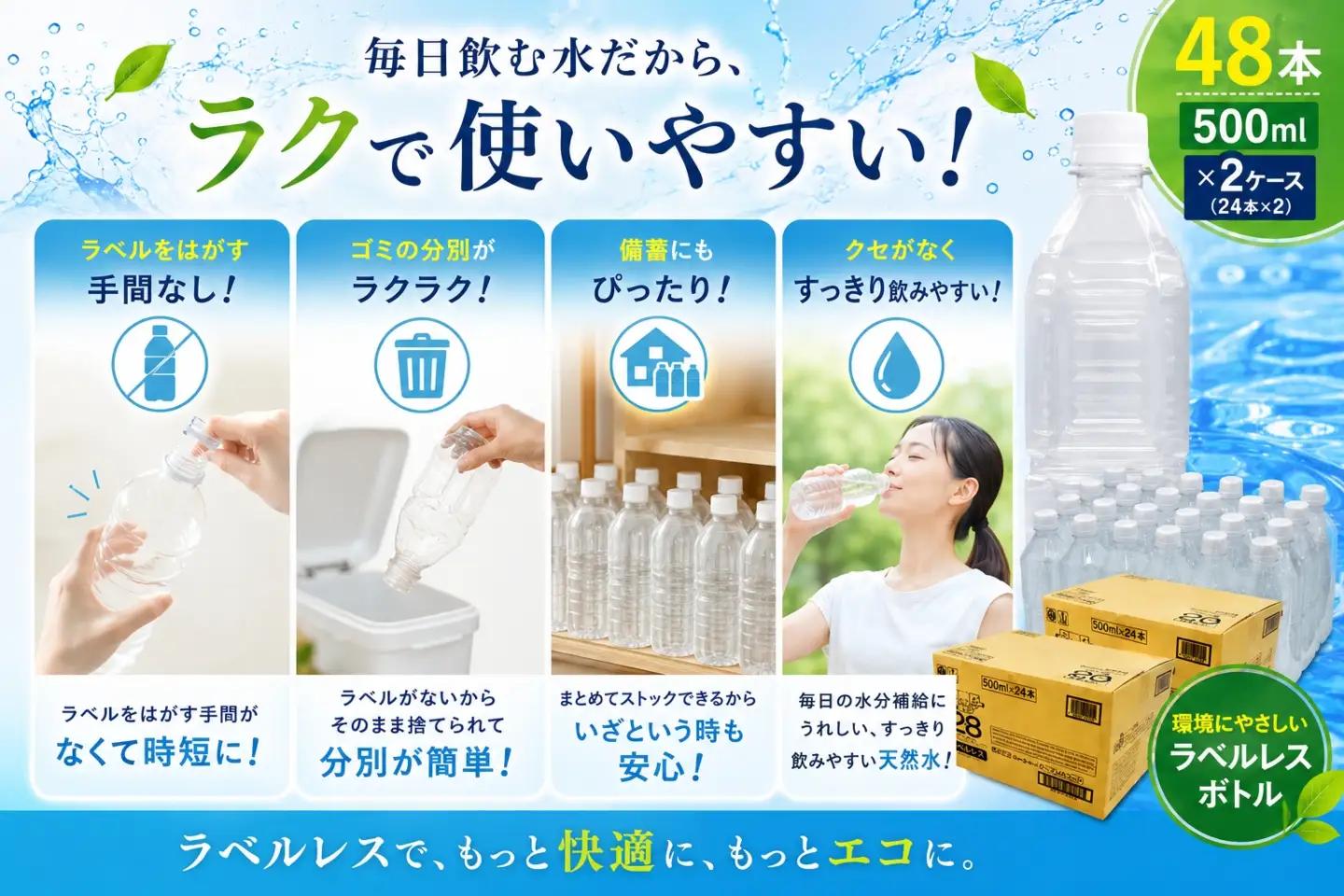 ラベルレス プレミアム伊豆の天然水29（500ml×24本×2箱）