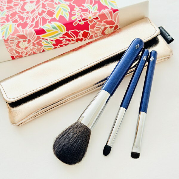 【ふるさと納税】熊野化粧筆 凪人気3本セット＆ケース 熊野筆ほうこどう【メイクブラシ 化粧筆 ファンデーションブラシ アイシャドーブラシ 熊野筆 伝統工芸 職人技 高級筆 セット ケース ギフト 贈り物】