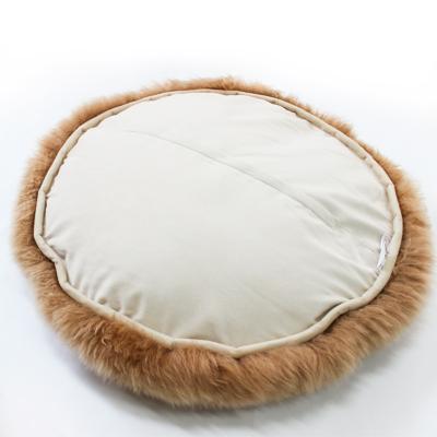 ふるさと納税 羽曳野市 La joie ムートンクッション DOUX 直径60cm シナモン |  | 01
