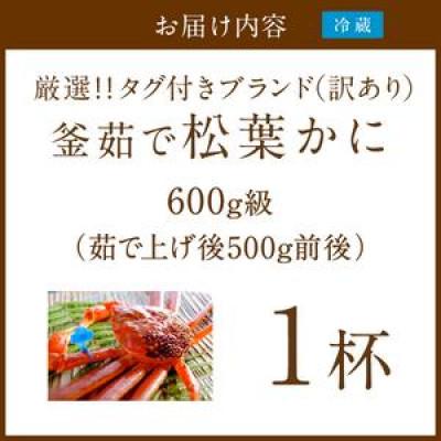 ふるさと納税 京丹後市 【訳あり!タグ付きブランド】茹で松葉かに鮮度抜群、釜茹でにてお届け!! 600g級(足1本落ち)×1 |  | 03