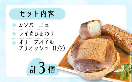 こだわりの石窯焼き！江田島のパン屋のこだわりパン 詰め合わせ Bセット(3個) カフェ 朝食 おやつ 間食 お取り寄せグルメ ギフト 食品 江田島市/しまのぱん souda！[XAQ001]