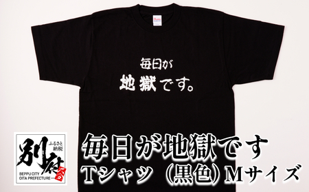 毎日が地獄です　Tシャツ（黒色） Mサイズ_B134-009-01