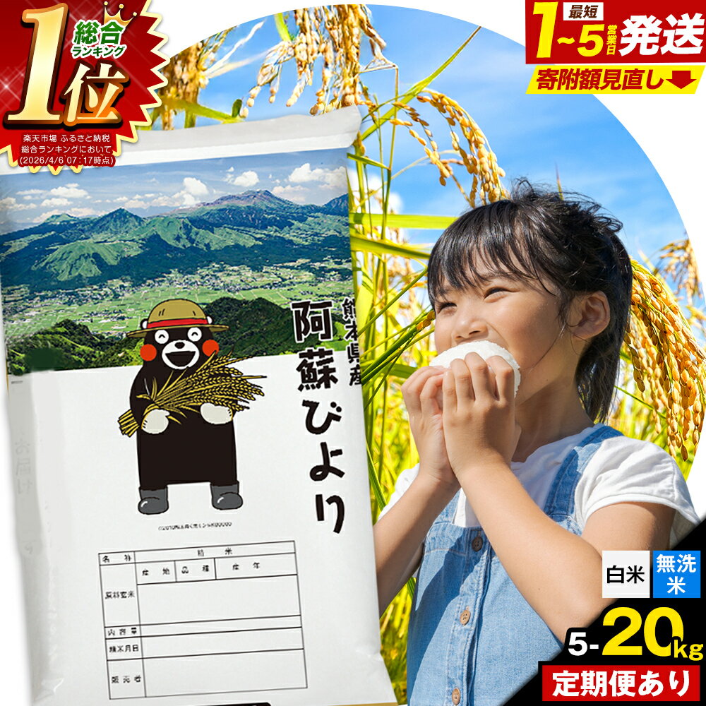 米無洗米ランキング1位 阿蘇びより（5kg 10kg 15kg 20kg）