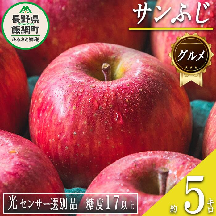 【ふるさと納税】 りんご サンふじ グルメ ( 贈答用 ) 5kg 最高級 糖度17度以上 光センサー選別品 ながの農業協同組合 令和7年度収穫分 長野県 飯綱町 〔 信州 果物 フルーツ リンゴ 高級 特秀 数量限定 長野 25000円 予約 〕発送時期：2025年12月上旬〜2025年12月下旬 {***}