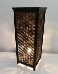 レーザー行灯「趣」Ｌサイズ　 八重麻と胡麻幹（ゴマガラ）デザイン　高さ65cm　LED電球付き