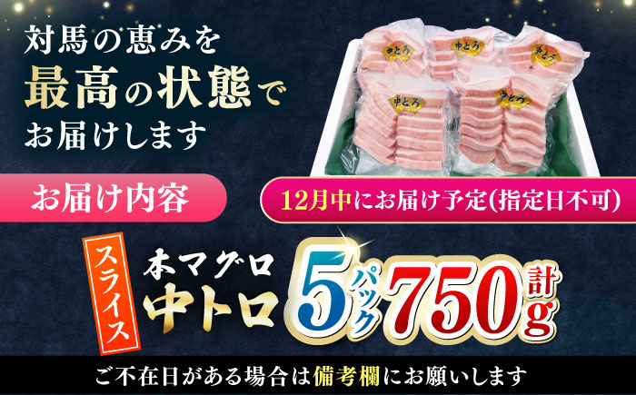【12月中にお届け】本マグロ 中トロ スライス 5P(750g) 《対馬市》【対海】 中とろ まぐろ マグロ 鮪 [WAH043-12]