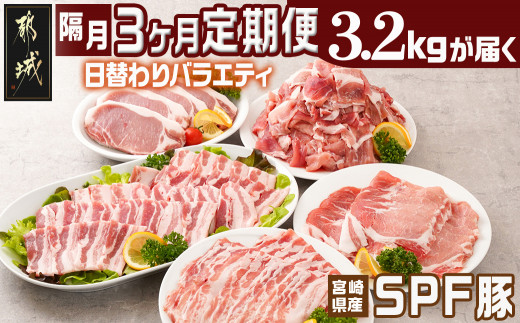 
                  ≪隔月3回お届け≫「宮崎SPF豚」日替わりバラエティセット定期便_T48-3-K902_(都城市) 宮崎県産豚 小間切れ ロース 肩ローススライス バラ ステーキ 焼肉 しゃぶしゃぶ 真空
                