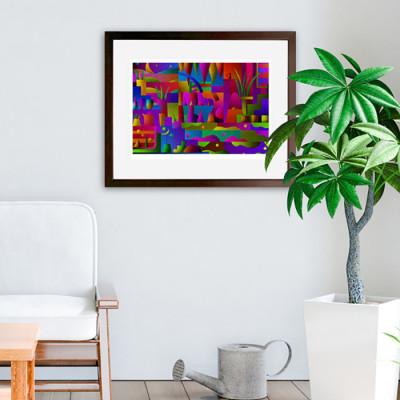 ふるさと納税 綾部市 ＼京都・綾部の癒やし系作家/【絵画】　シンボリックな生活　　額装サイズ526mmx412mm |  | 01
