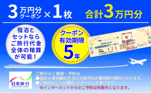 
日本旅行　地域限定クーポン【30000円分】
