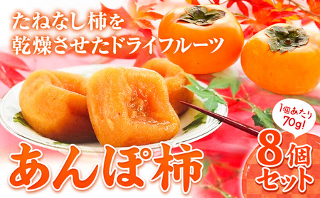 和歌山県産 あんぽ柿 70g×8個セット 紀の川市厳選館 