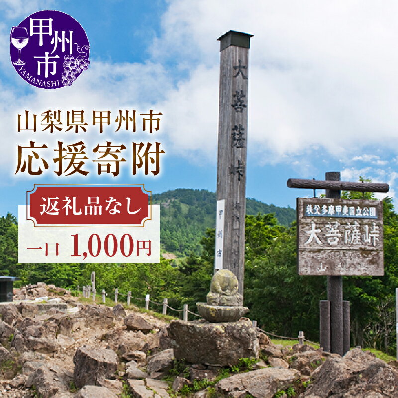 【ふるさと納税】 山梨県甲州市 応援寄附 1口 1,000円 甲州市への応援寄附 【返礼品なし】 5,000円以下 寄附のみ 応援 地域支援 【A1-1000】